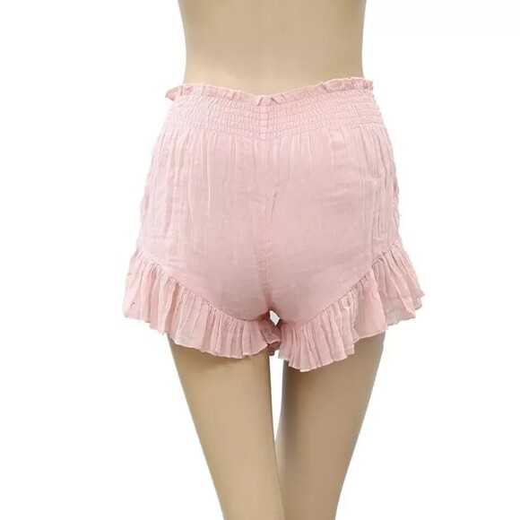 Free People Fp One Namaste Sleep Shorts Ruffle Pink Boho Beach Cotton XS 277393 - Picture 5 of 7